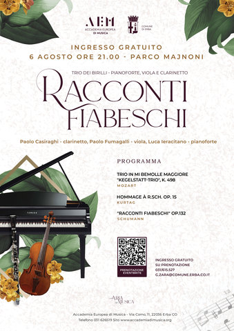 Trio dei Birilli in Racconti Fiabeschi...  pianoforte, viola e clarinetto - Accademia Europea di Musica 