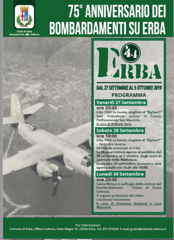 75° anniversario dei bombardamenti su Erba 